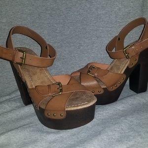 Strappy Boho Chunky Open Toe 5 inch heels